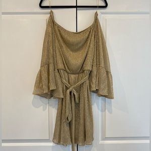 Gold shimmery mini dress